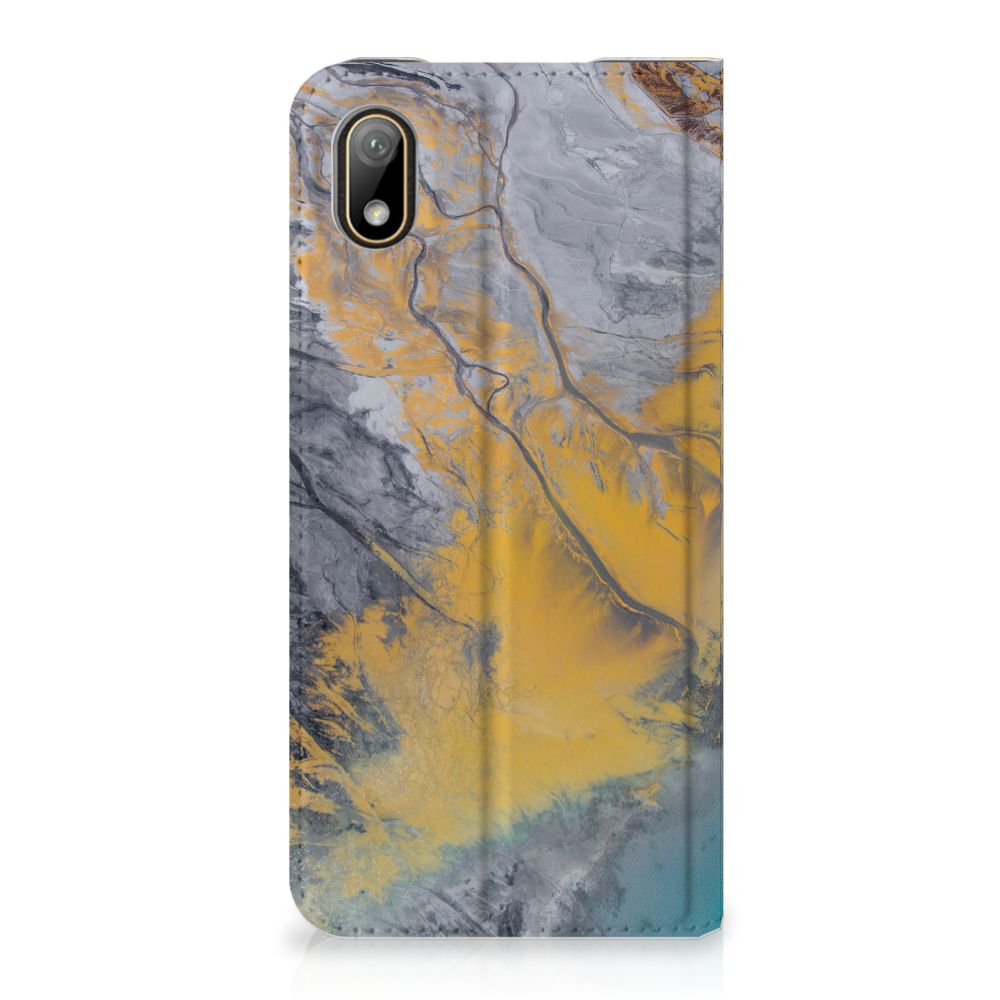 Huawei Y5 (2019) Standcase Marble Blue Gold