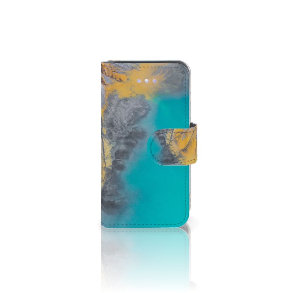 Apple iPhone 4 | 4S Bookcase Marble Blue Gold
