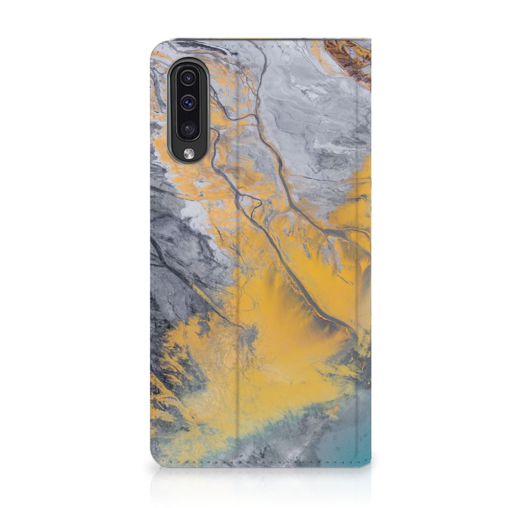 Samsung Galaxy A50 Standcase Marble Blue Gold