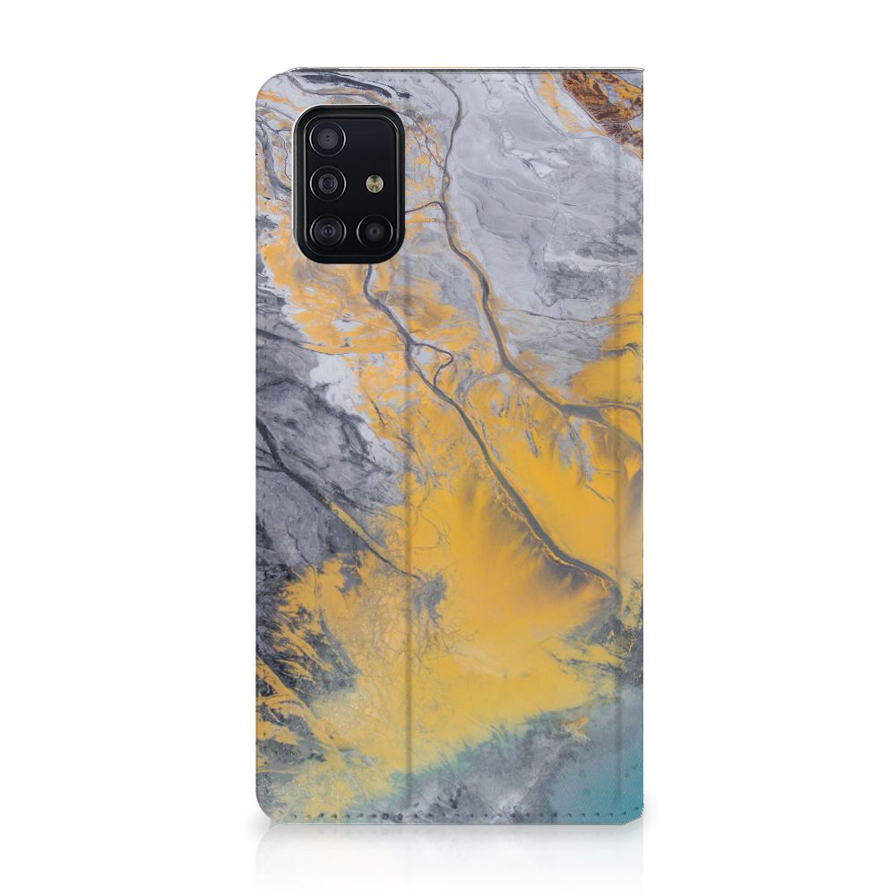 Samsung Galaxy A51 Standcase Marble Blue Gold