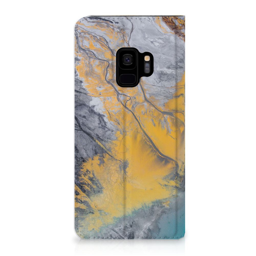 Samsung Galaxy S9 Standcase Marble Blue Gold