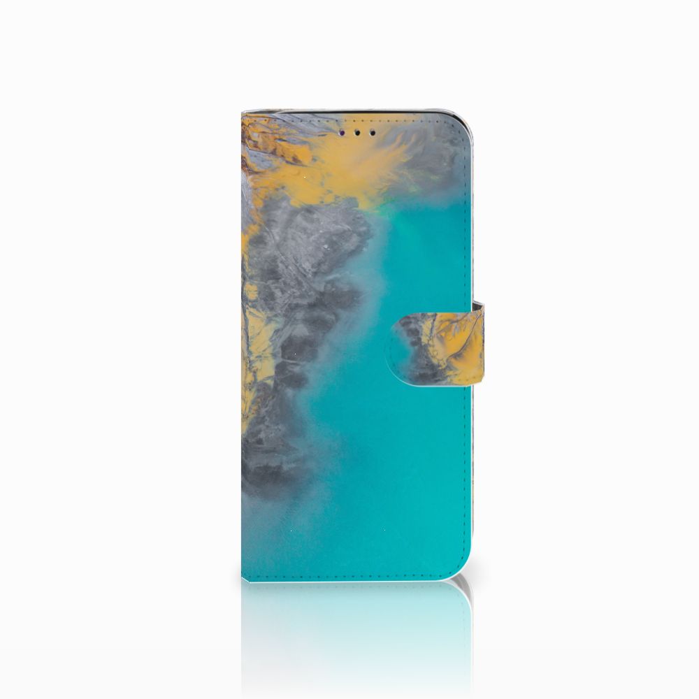 Samsung Galaxy A70 Bookcase Marble Blue Gold