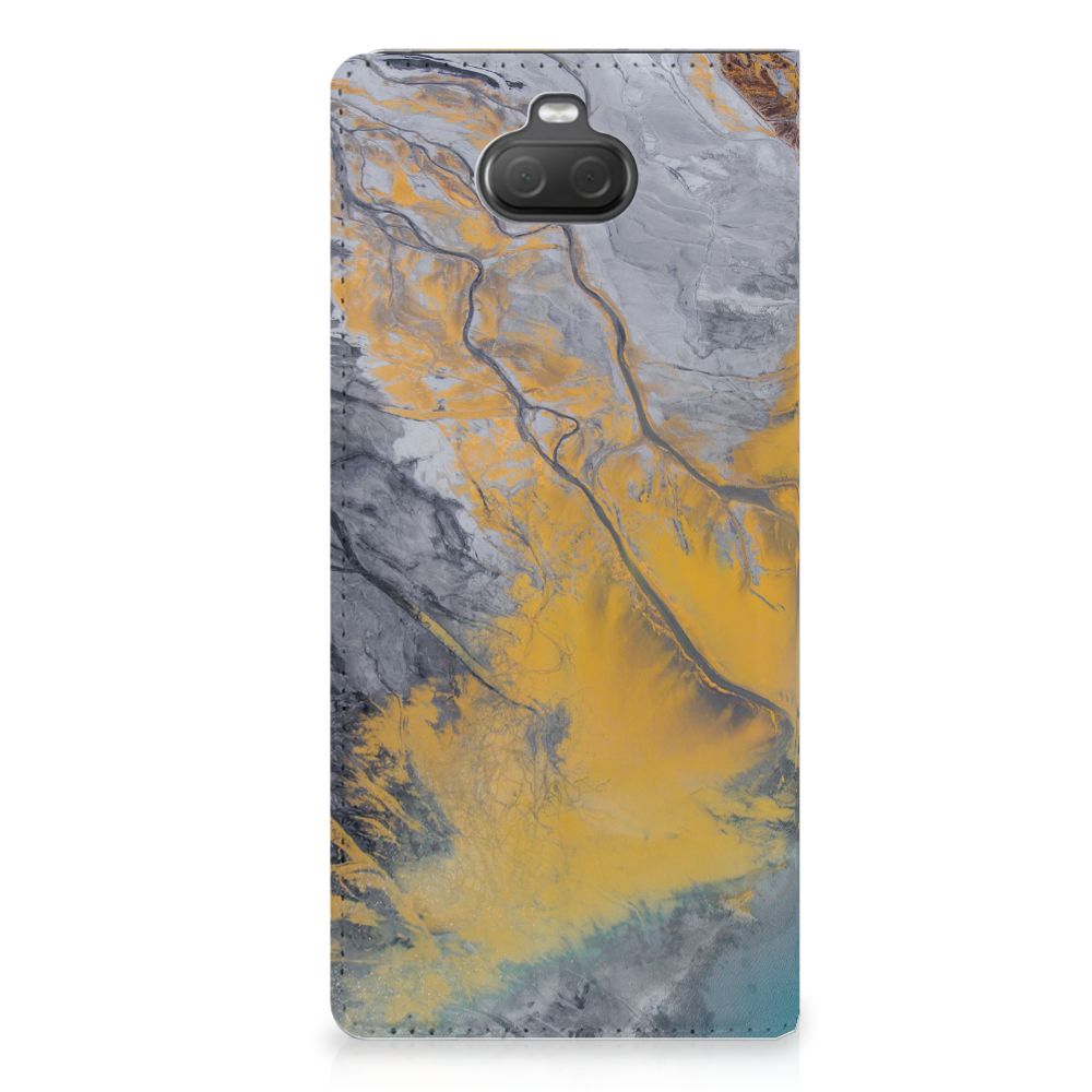 Sony Xperia 10 Plus Standcase Marble Blue Gold