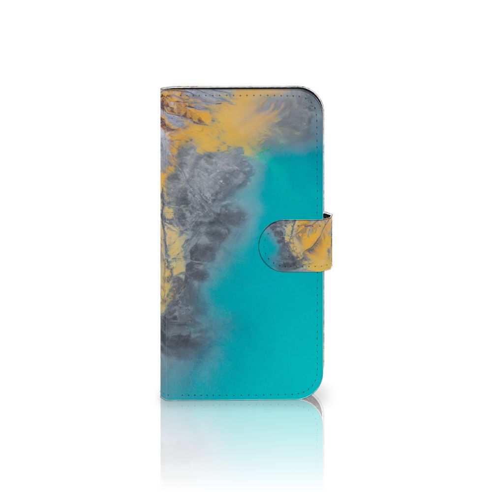 iPhone 15 Bookcase Marble Blue Gold