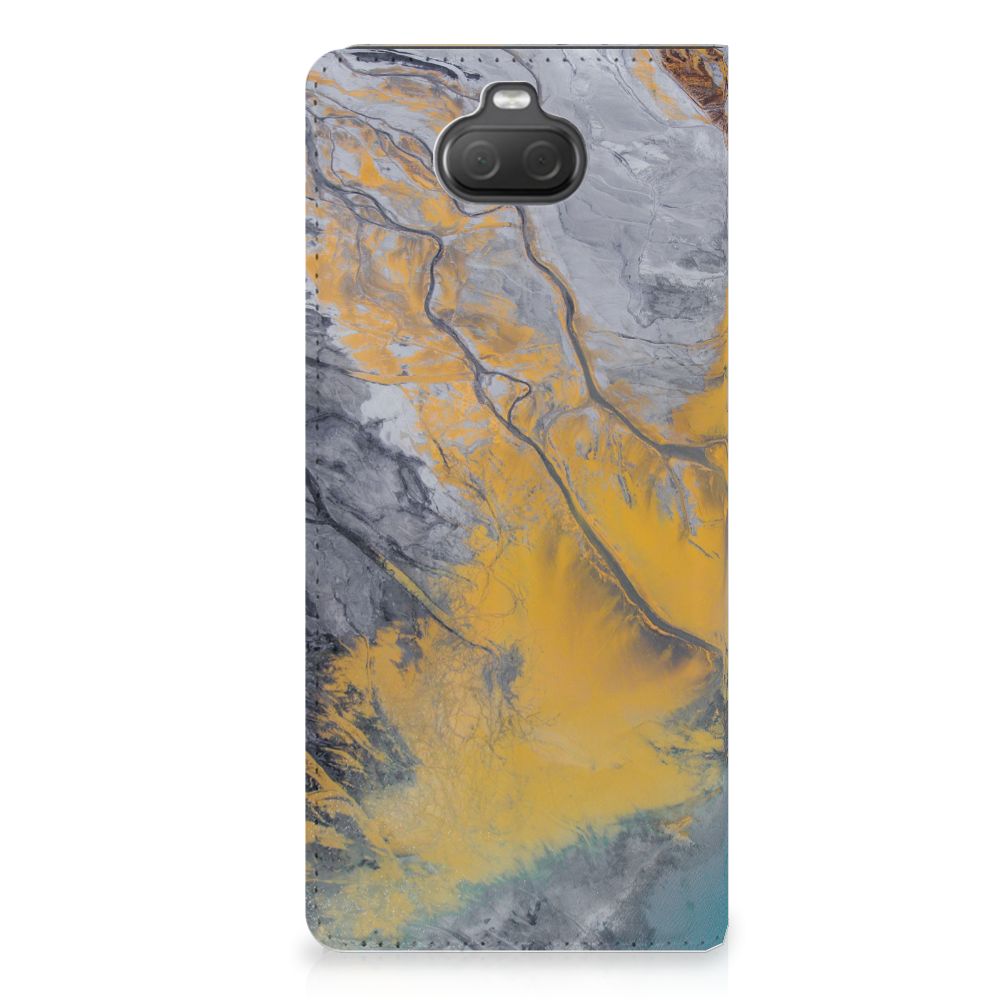 Sony Xperia 10 Standcase Marble Blue Gold