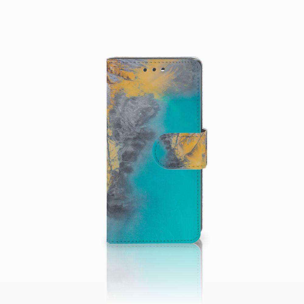 Sony Xperia X Compact Bookcase Marble Blue Gold