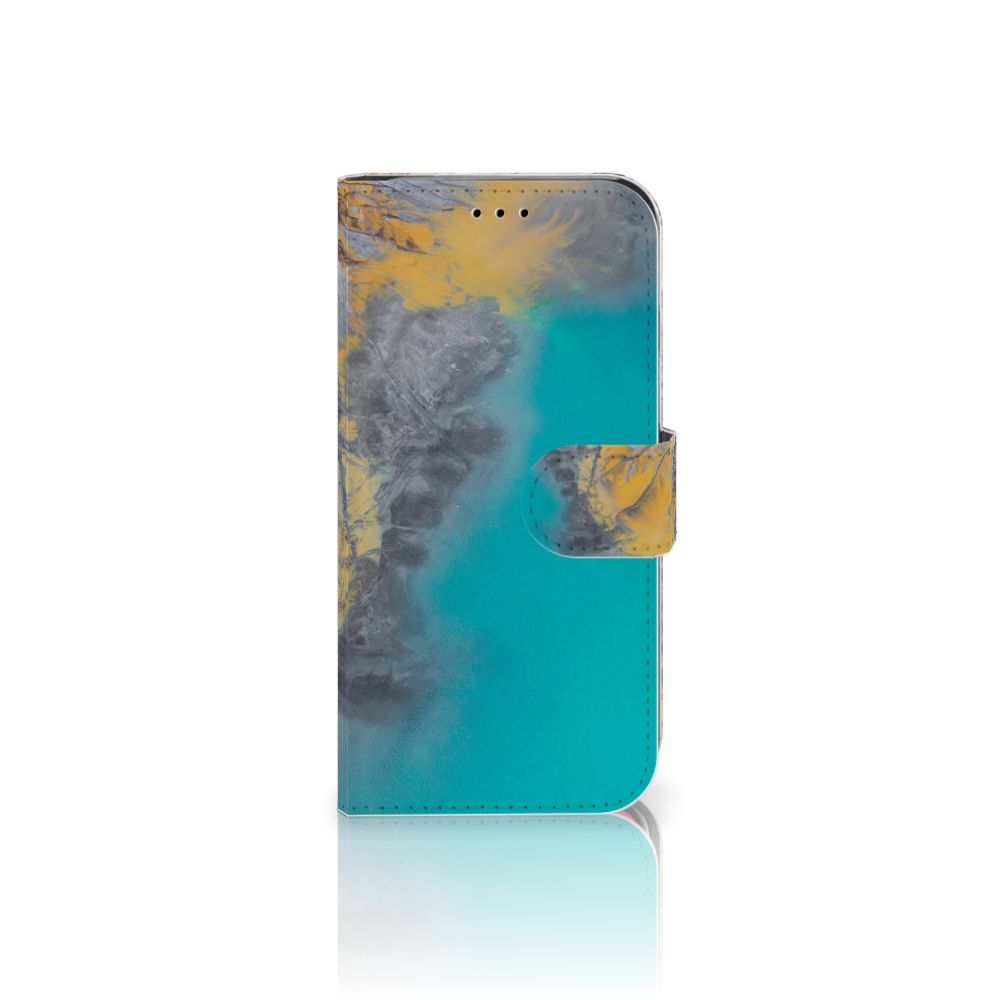 Apple iPhone X | Xs Bookcase Marble Blue Gold