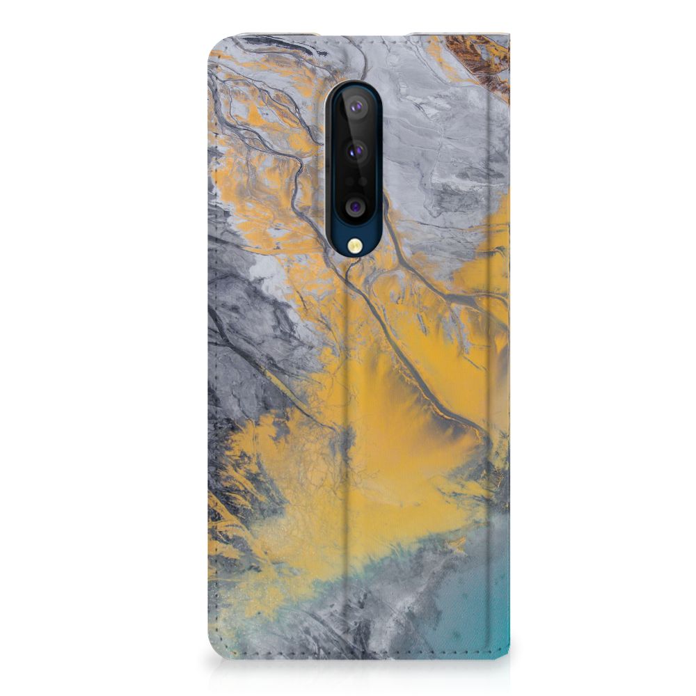 OnePlus 8 Standcase Marble Blue Gold
