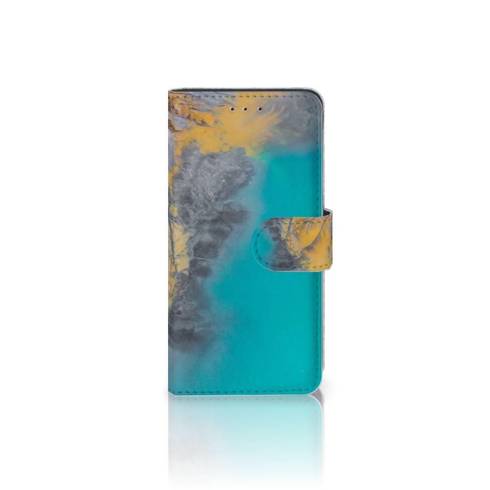Huawei P20 Bookcase Marble Blue Gold