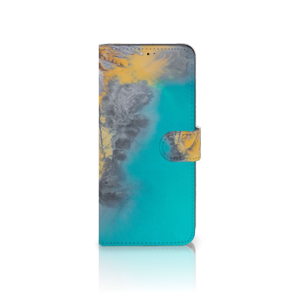 OPPO A17 Bookcase Marble Blue Gold