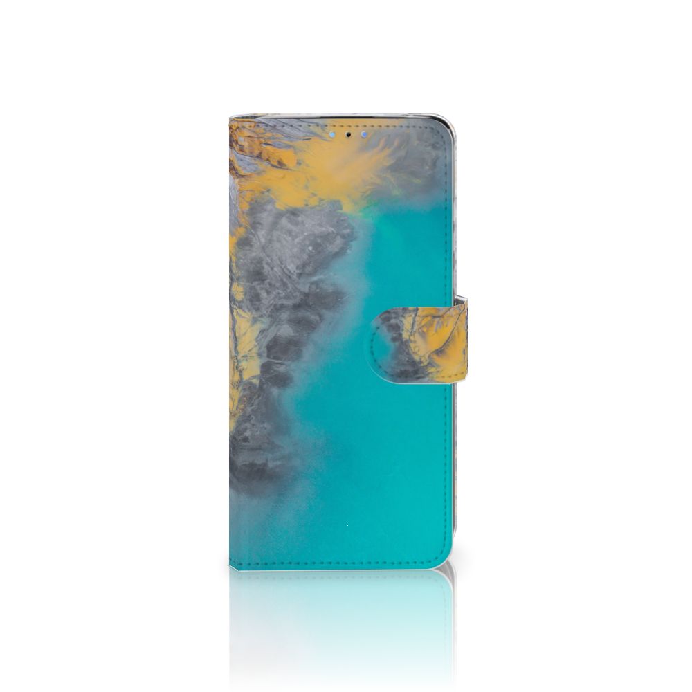 Huawei P30 Lite (2020) Bookcase Marble Blue Gold