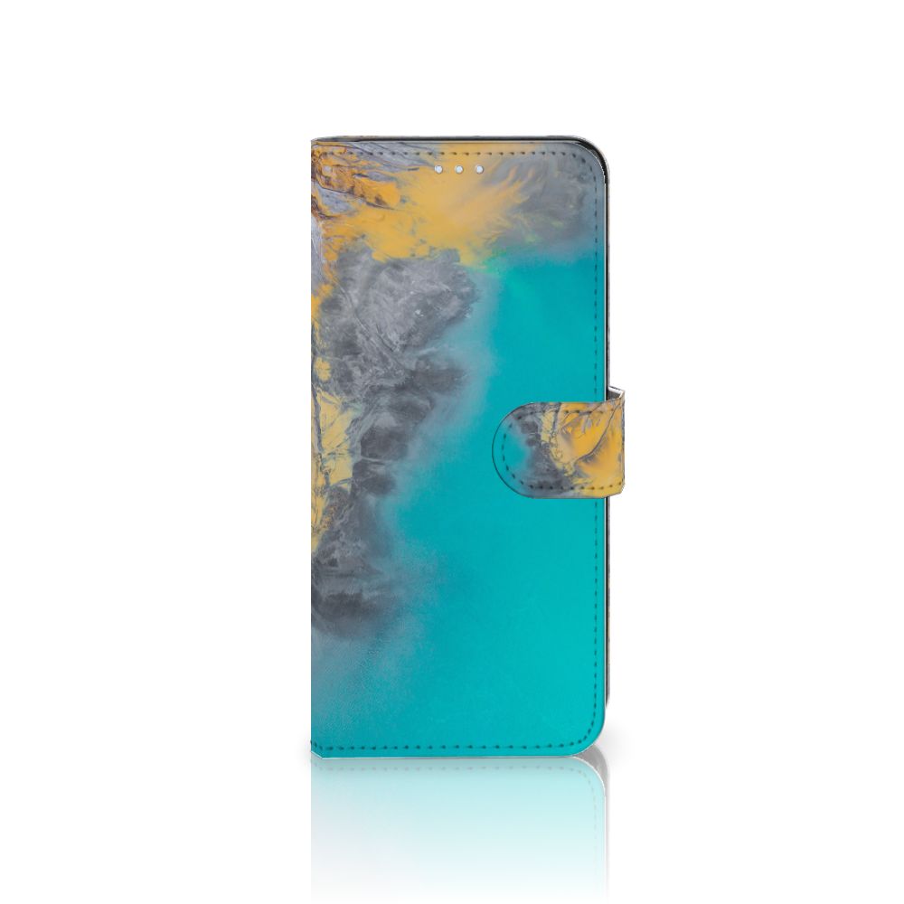 OPPO Reno 8 Lite | OnePlus Nord N20 Bookcase Marble Blue Gold