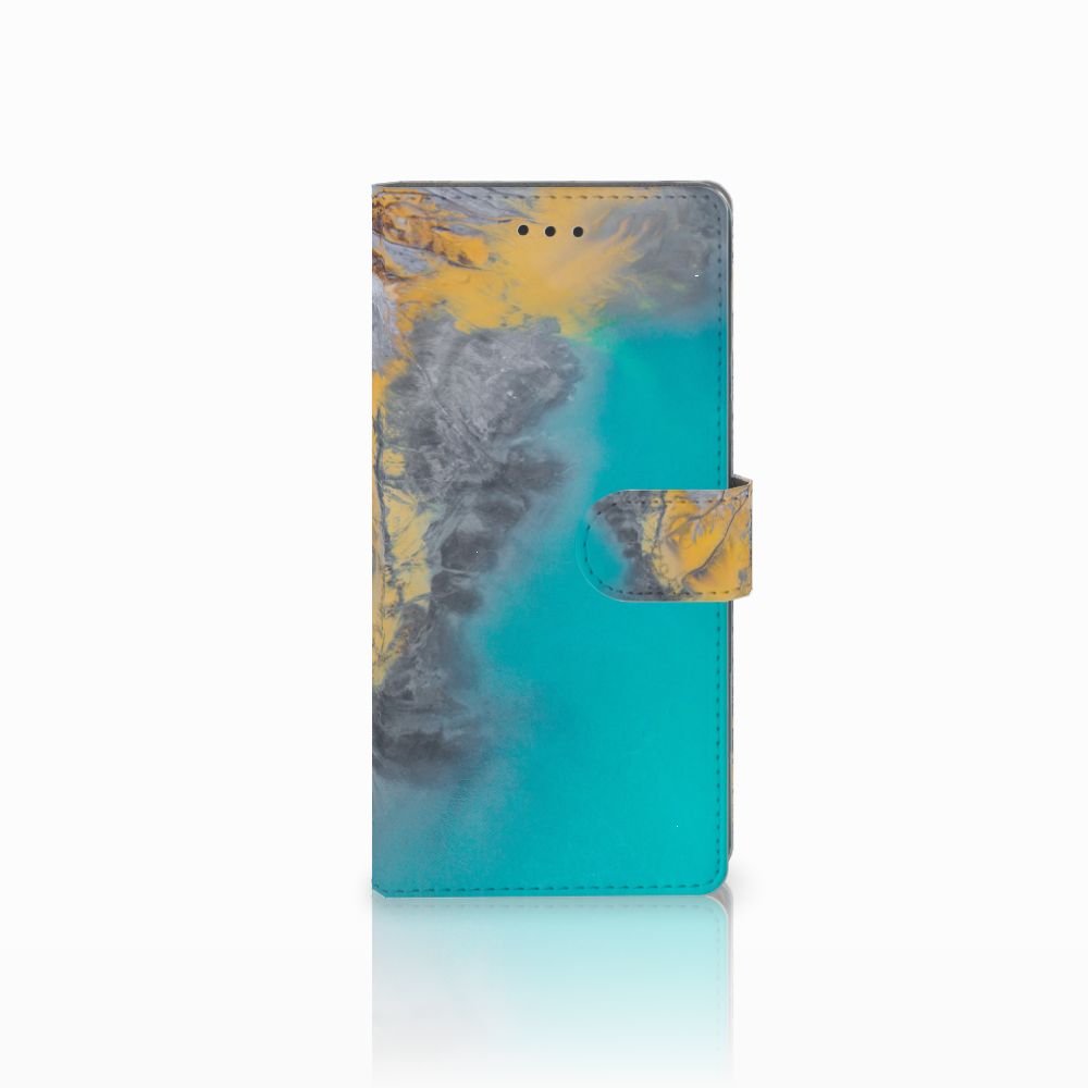 Samsung Galaxy Note 8 Bookcase Marble Blue Gold
