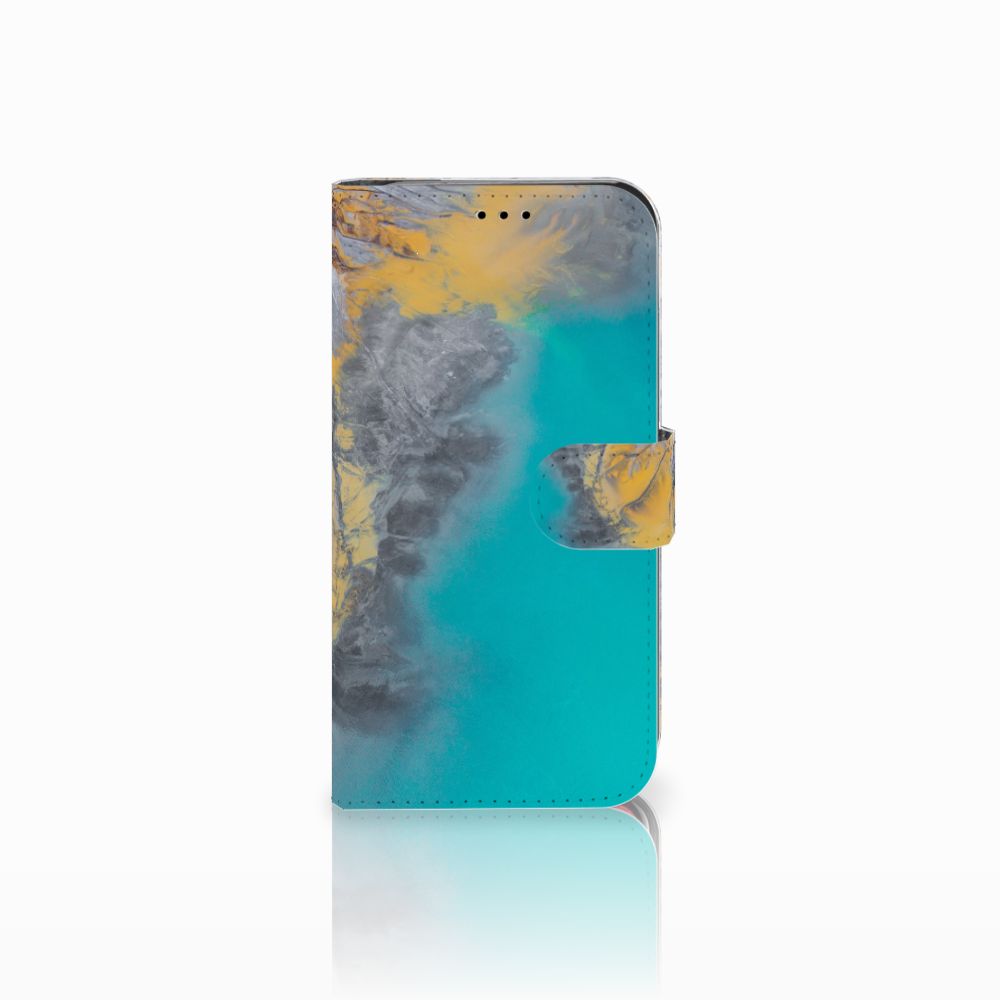 Apple iPhone Xr Bookcase Marble Blue Gold
