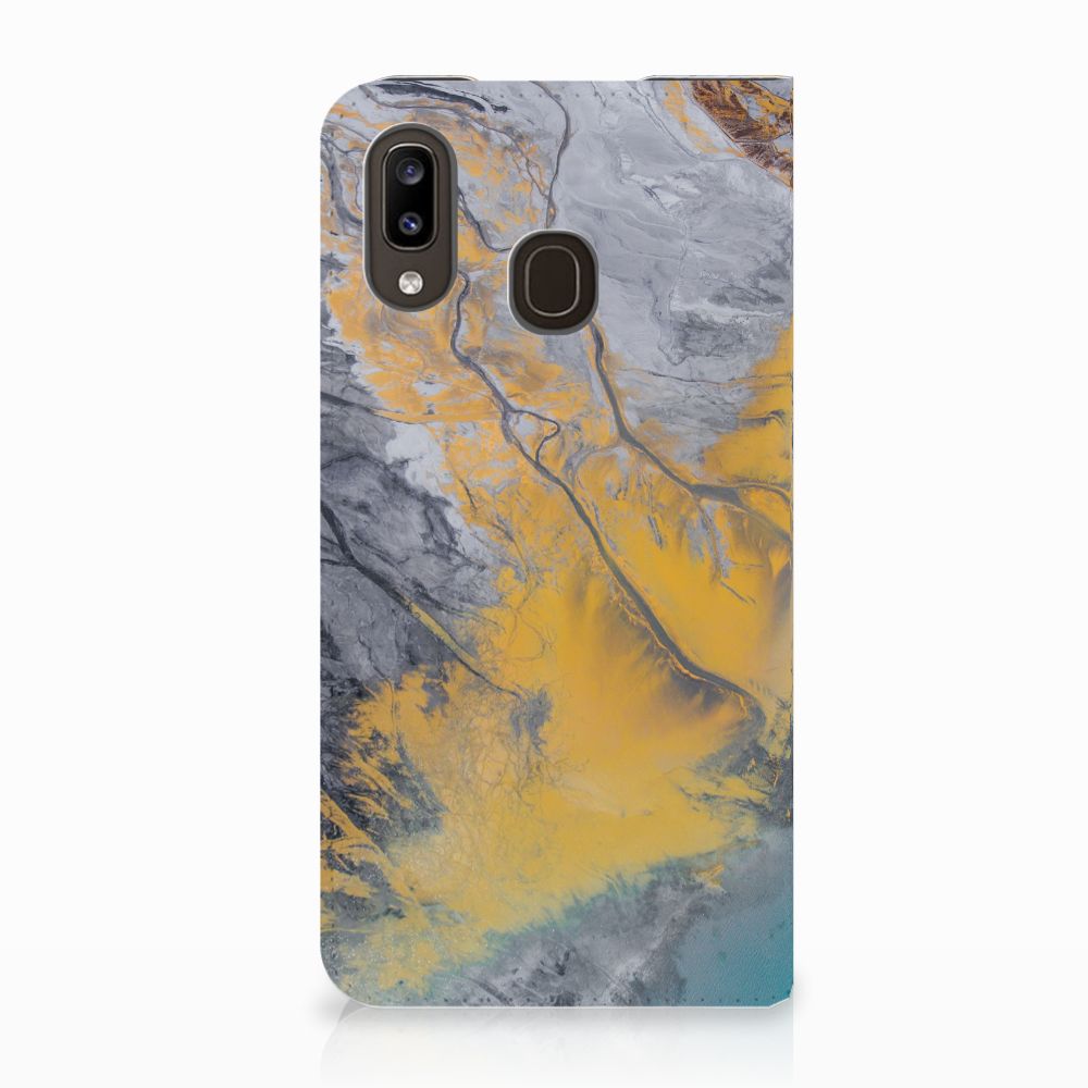 Samsung Galaxy A30 Standcase Marble Blue Gold