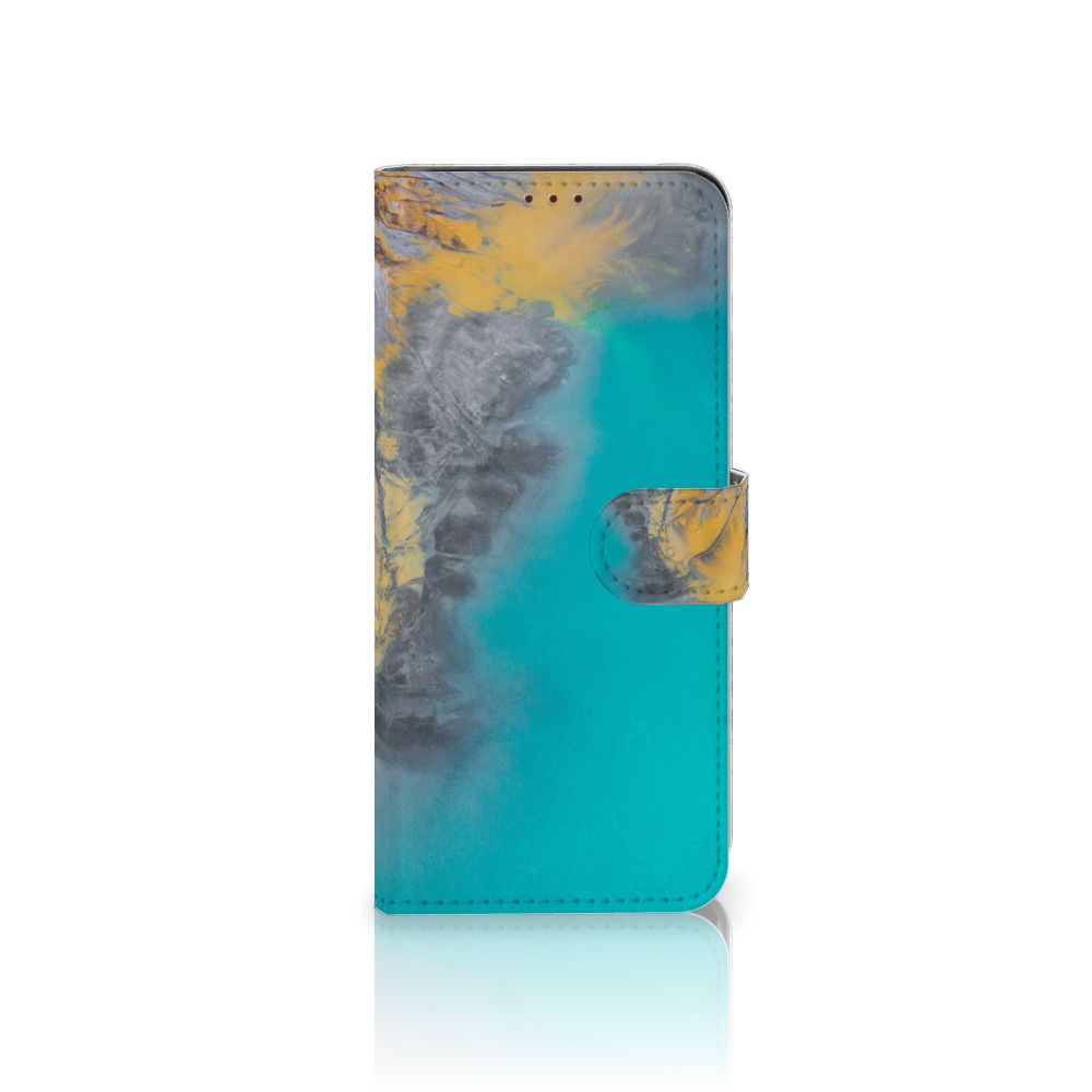 OnePlus Nord 2 5G Bookcase Marble Blue Gold