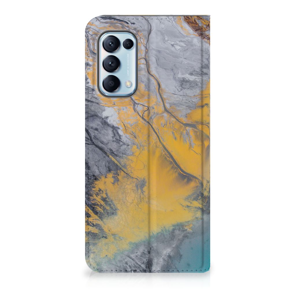 OPPO Find X3 Lite Standcase Marble Blue Gold