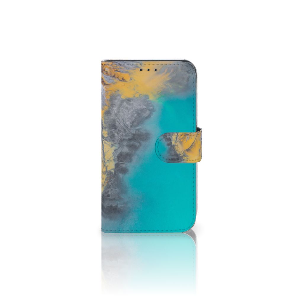 Samsung Galaxy Xcover 4 | Xcover 4s Bookcase Marble Blue Gold
