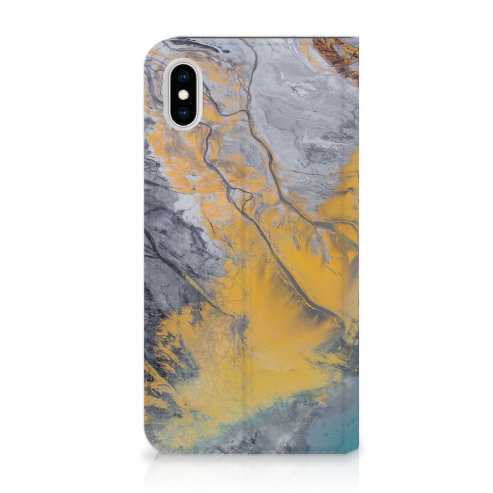 Apple iPhone Xs Max Standcase Marble Blue Gold