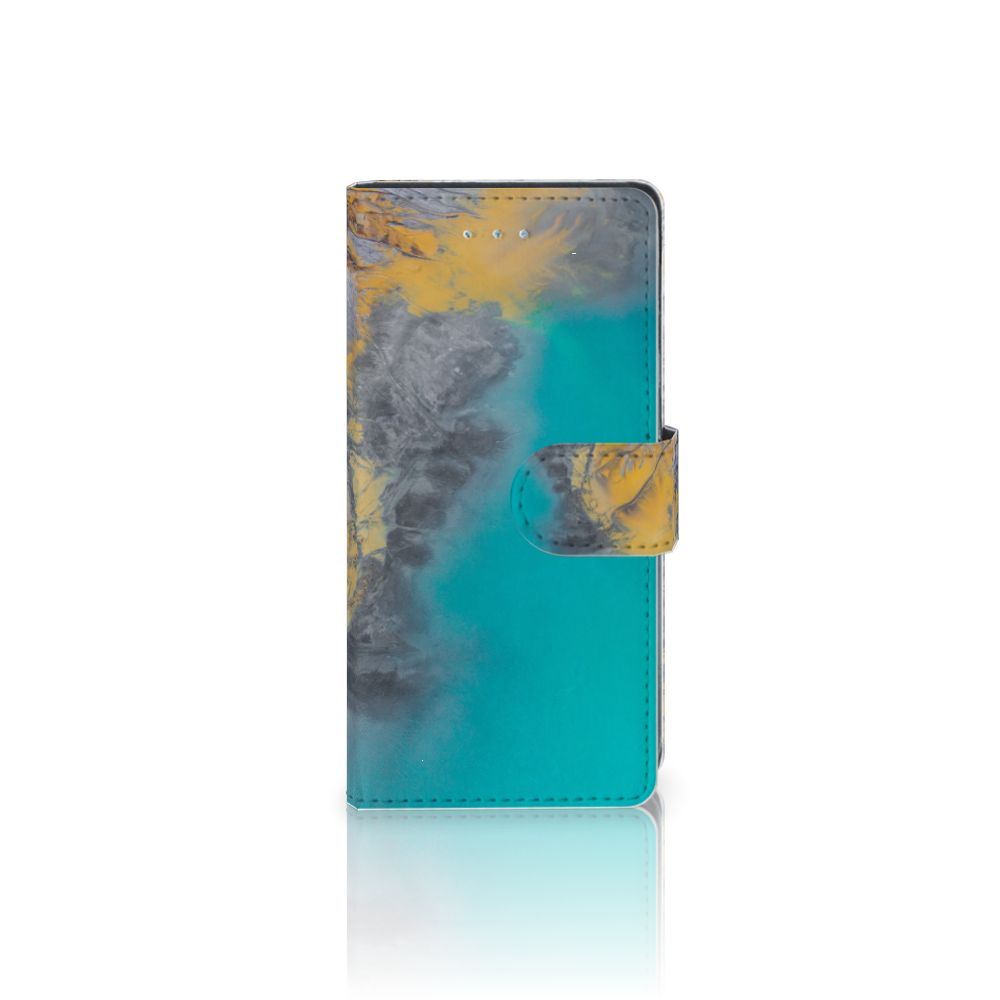 LG Nexus 5X Bookcase Marble Blue Gold