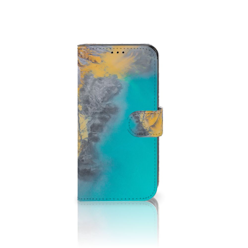 Samsung Galaxy S7 Edge Bookcase Marble Blue Gold