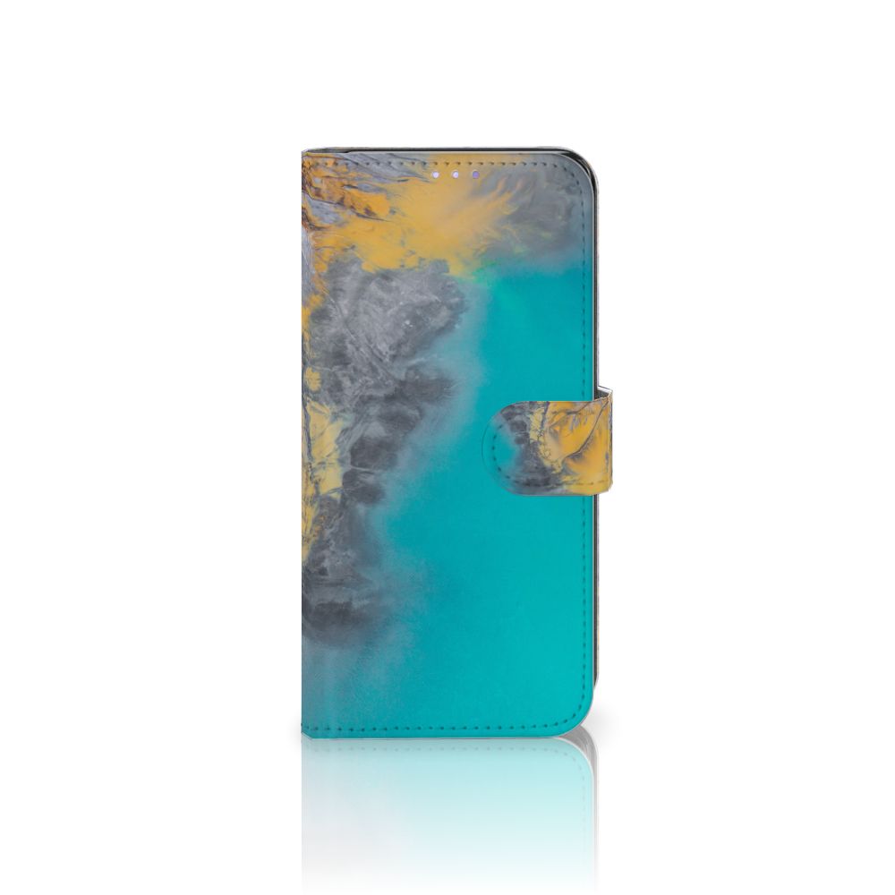 OPPO Find X3 Lite Bookcase Marble Blue Gold