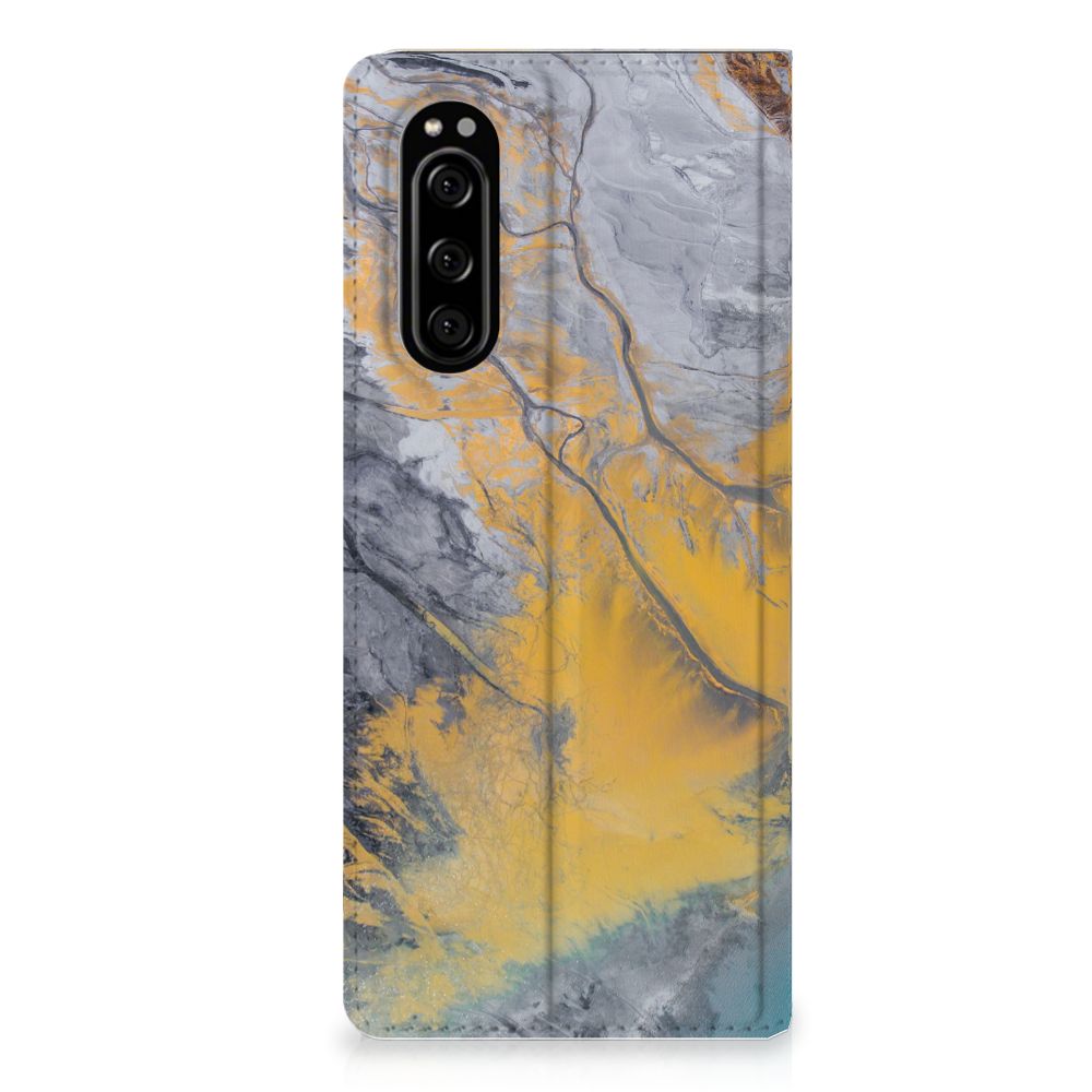 Sony Xperia 5 Standcase Marble Blue Gold