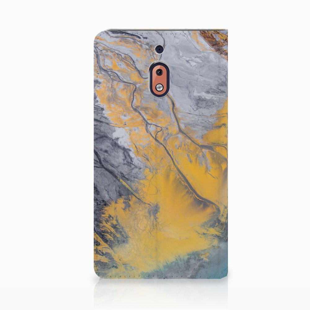 Nokia 2.1 2018 Standcase Marble Blue Gold