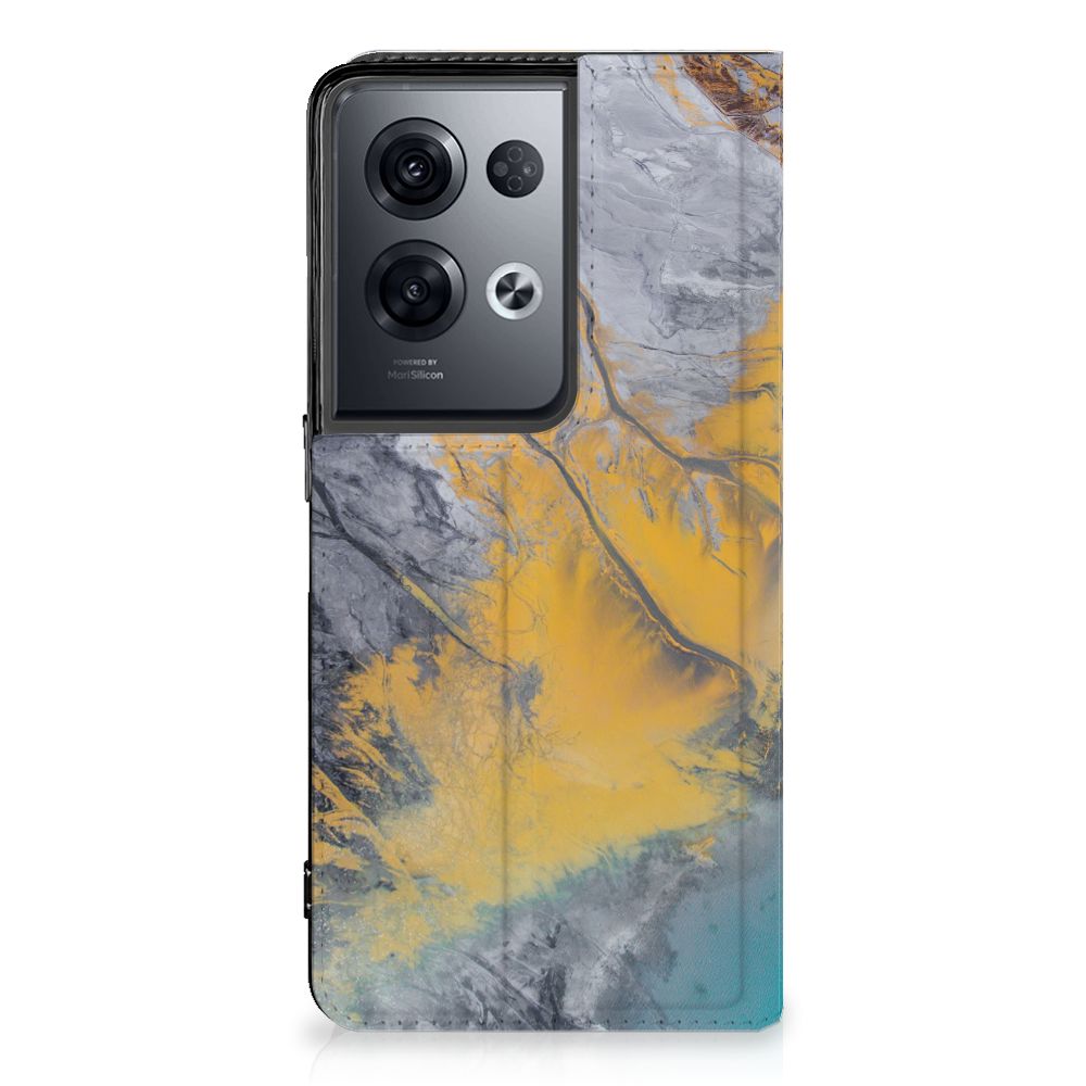 OPPO Reno8 Pro Standcase Marble Blue Gold