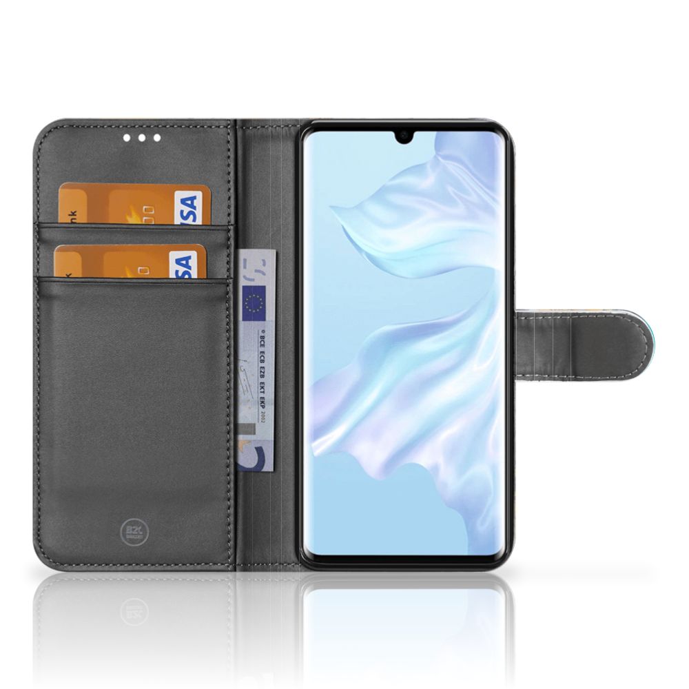 Huawei P30 Pro Bookcase Marble Blue Gold
