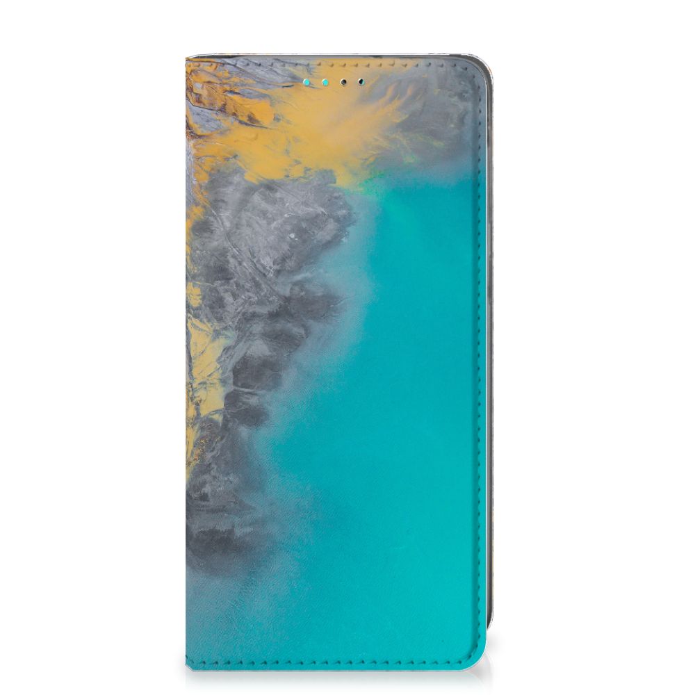 Samsung Galaxy A40 Standcase Marble Blue Gold