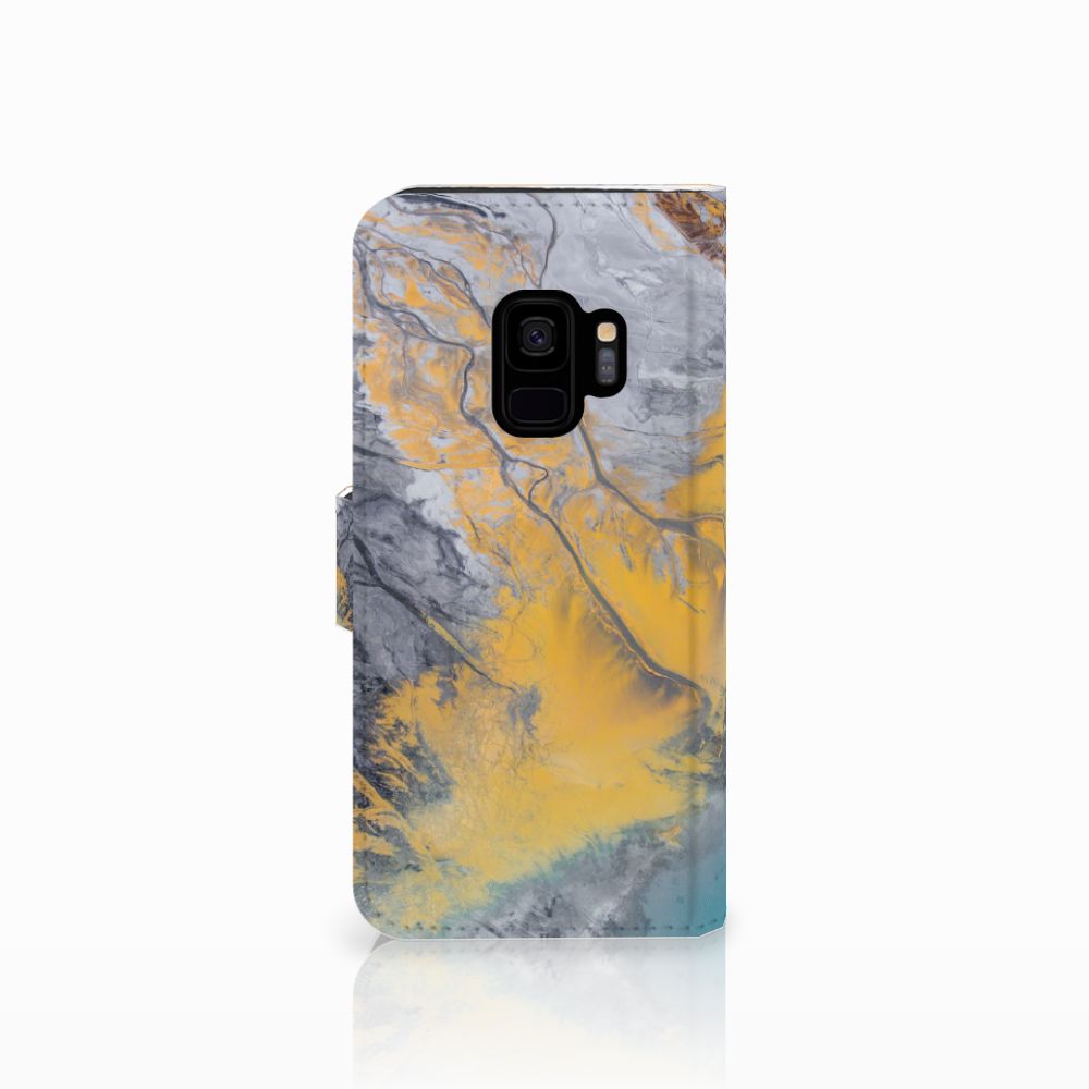 Samsung Galaxy S9 Bookcase Marble Blue Gold