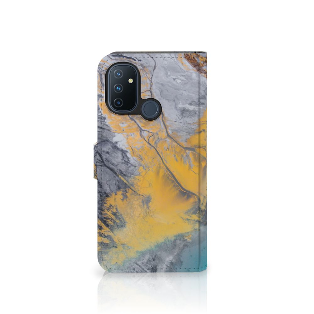 OnePlus Nord N100 Bookcase Marble Blue Gold