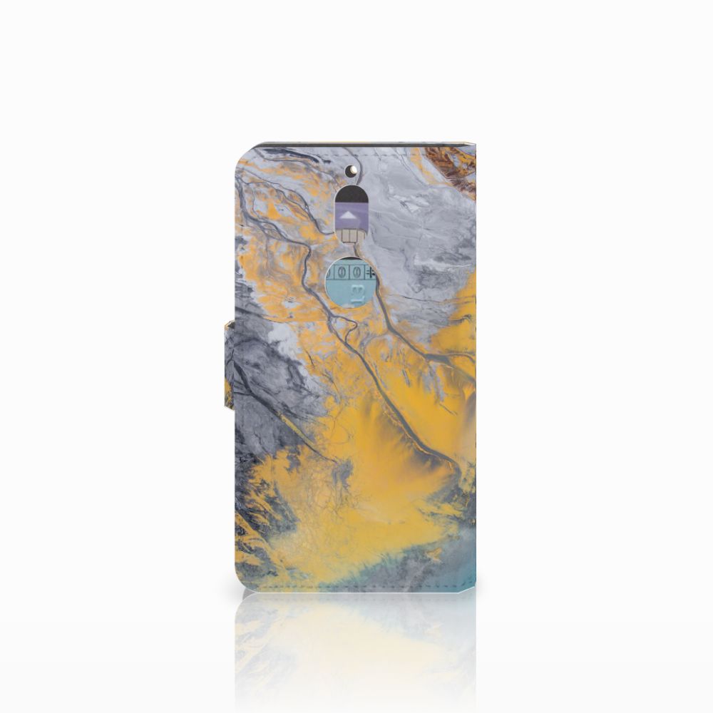 Nokia 7 Bookcase Marble Blue Gold