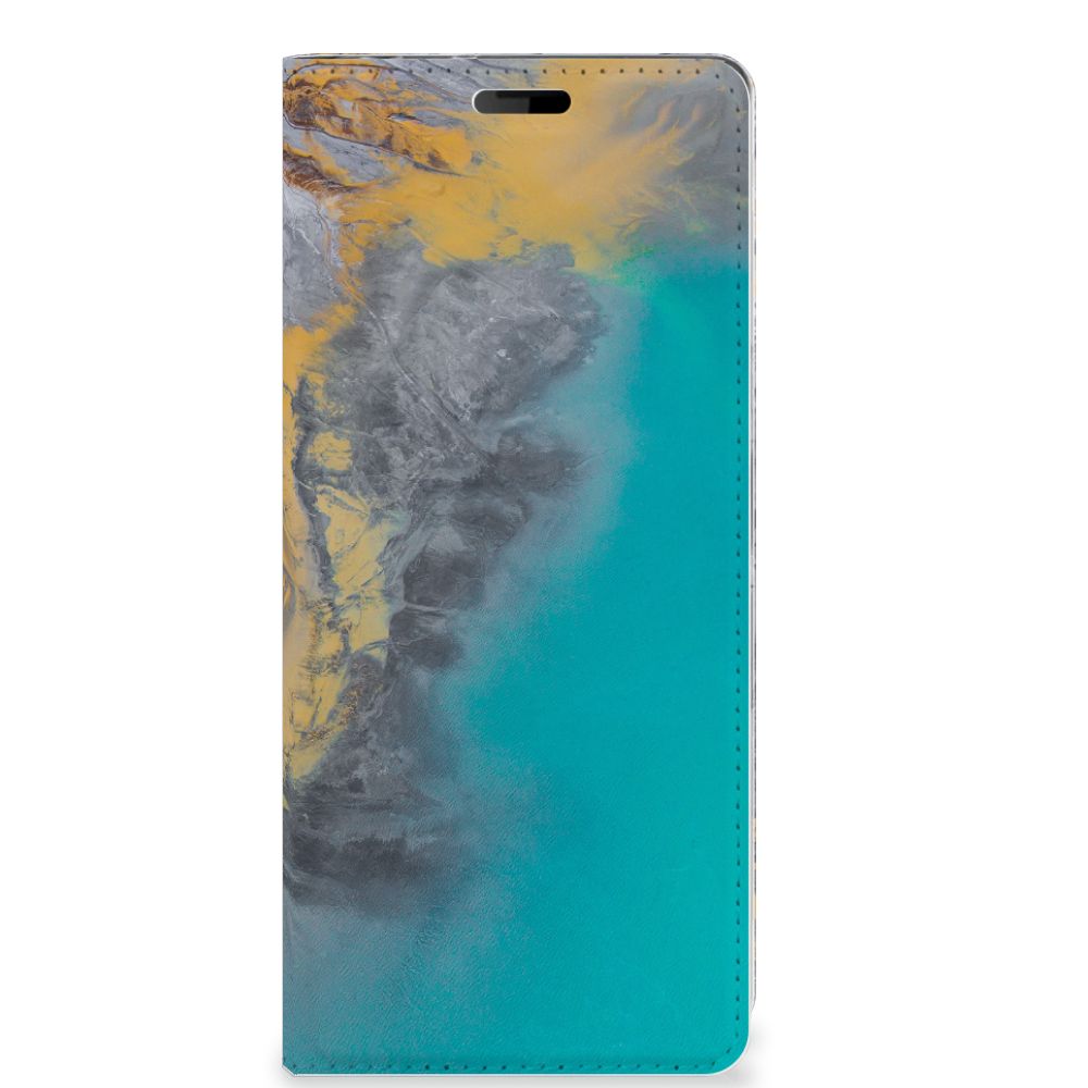 Sony Xperia 10 Standcase Marble Blue Gold