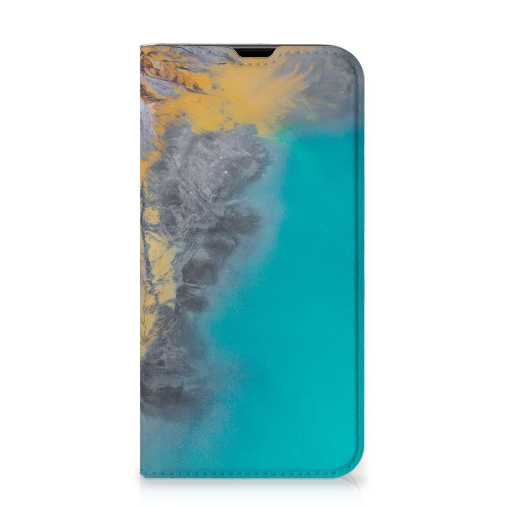 iPhone 13 Pro Standcase Marble Blue Gold