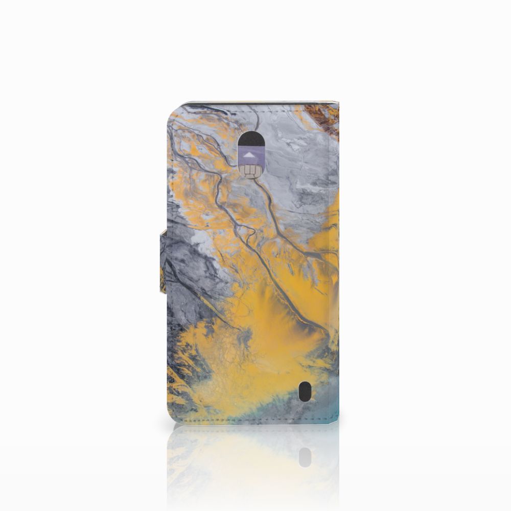 Nokia 2 Bookcase Marble Blue Gold