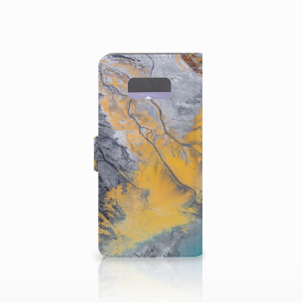 Samsung Galaxy S8 Plus Bookcase Marble Blue Gold