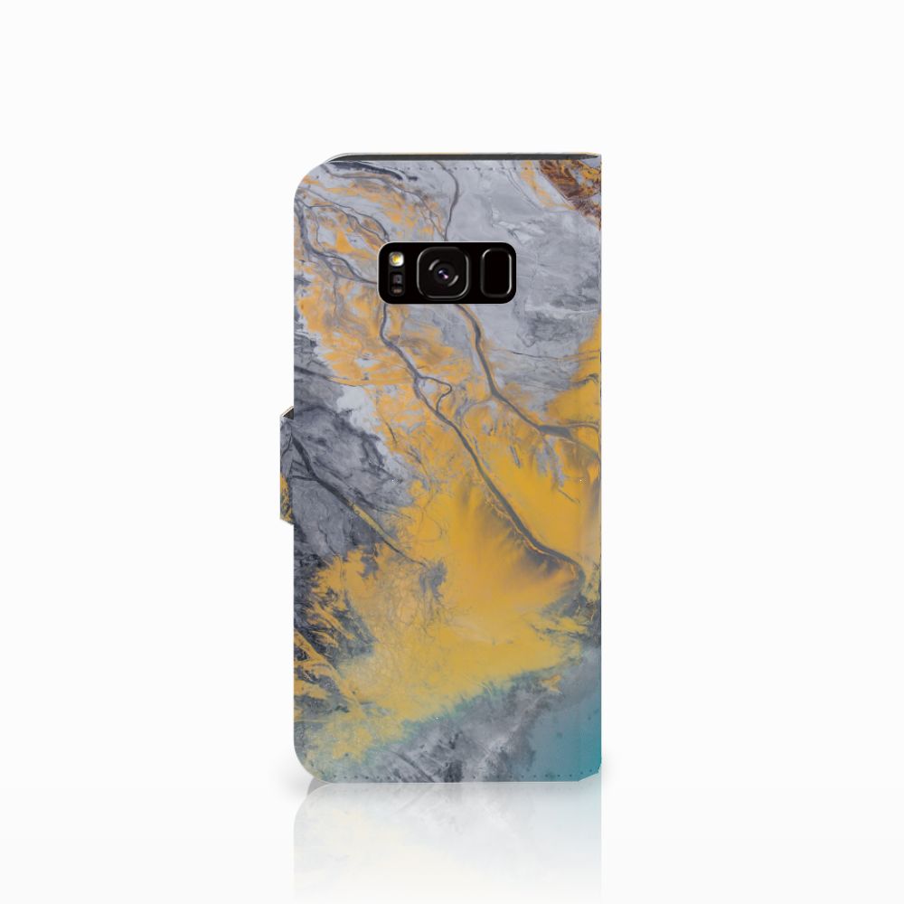 Samsung Galaxy S8 Bookcase Marble Blue Gold