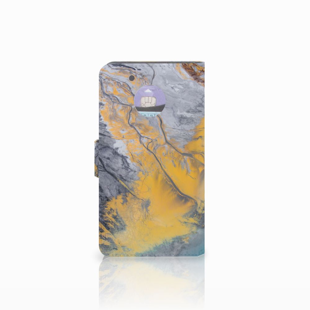 Motorola Moto G5 Bookcase Marble Blue Gold