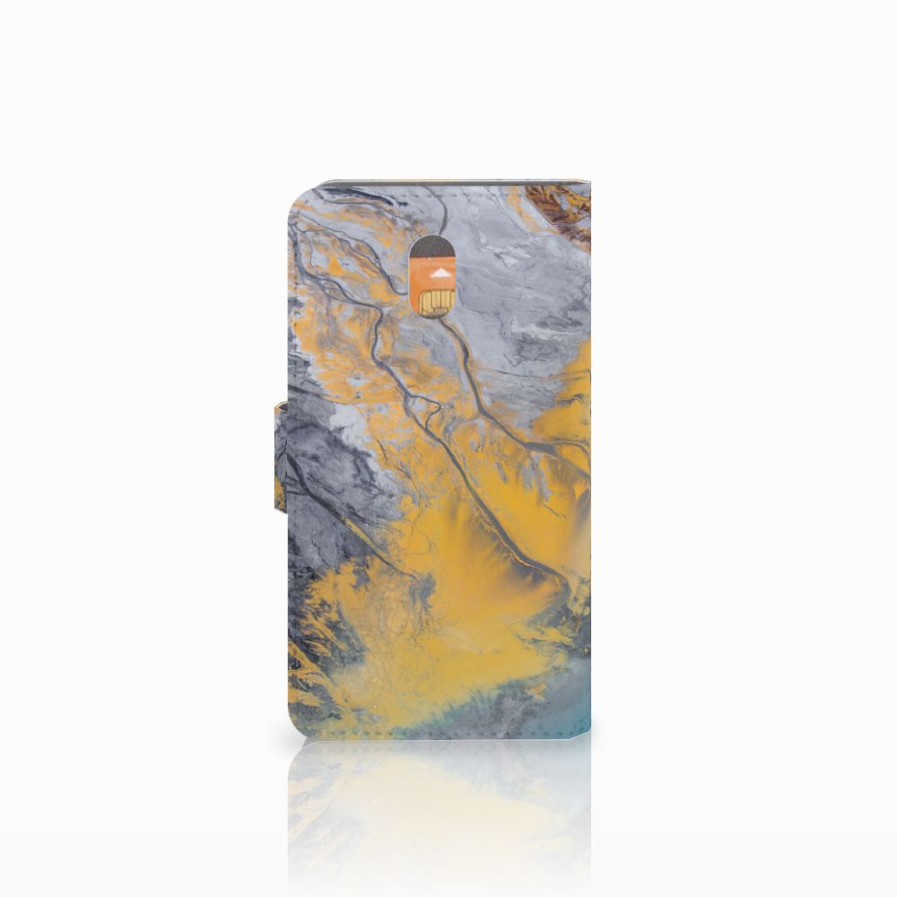 Nokia 3 Bookcase Marble Blue Gold