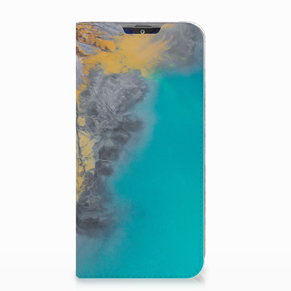 Samsung Galaxy A30 Standcase Marble Blue Gold