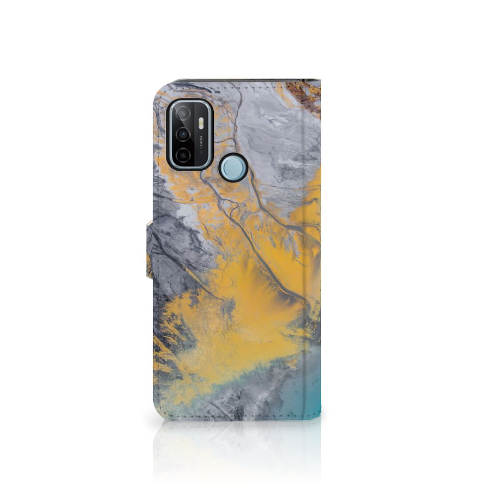 OPPO A53 | OPPO A53s Bookcase Marble Blue Gold