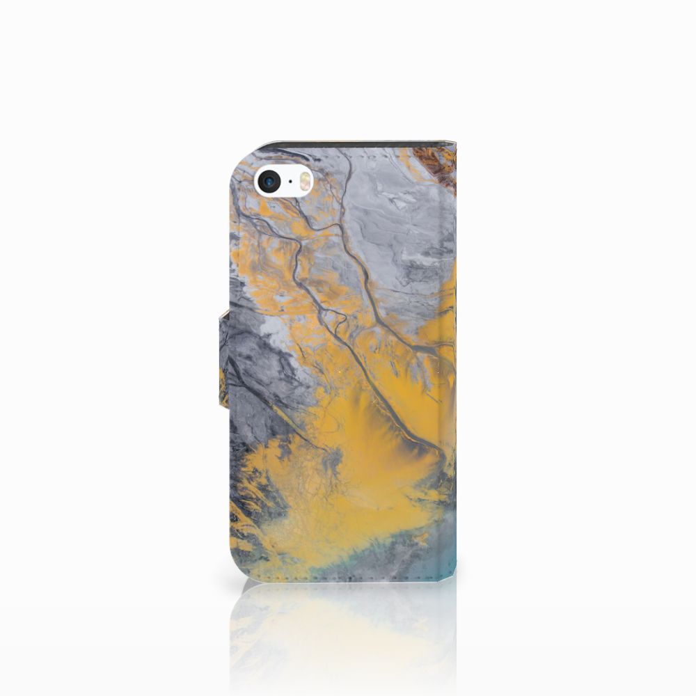 Apple iPhone 5 | 5s | SE Bookcase Marble Blue Gold