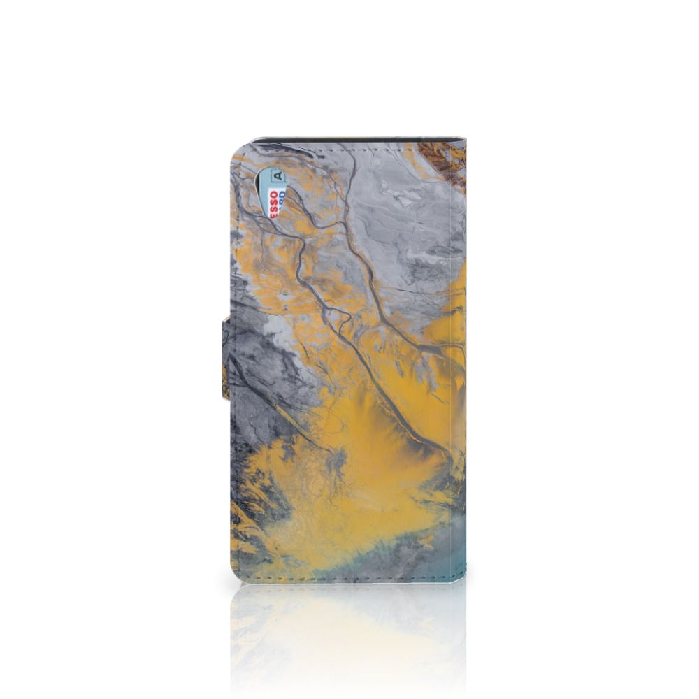 Sony Xperia Z3 Bookcase Marble Blue Gold