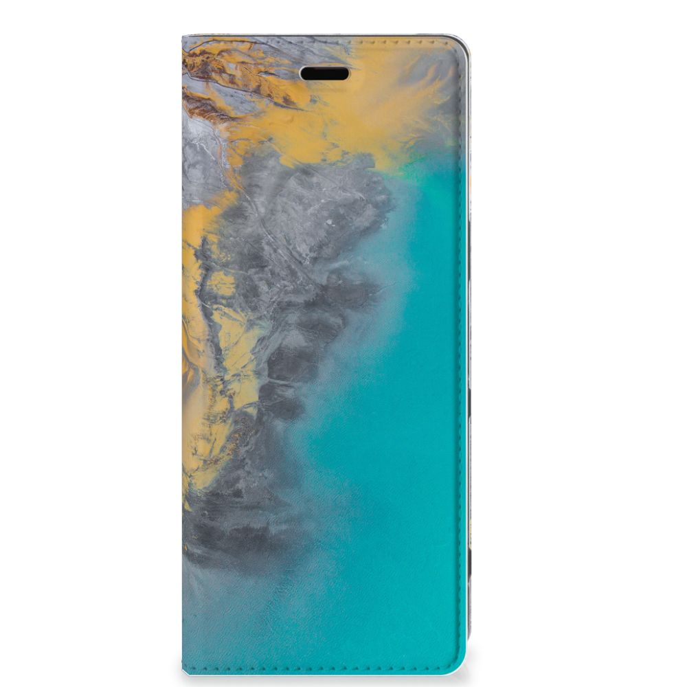 Sony Xperia 5 Standcase Marble Blue Gold