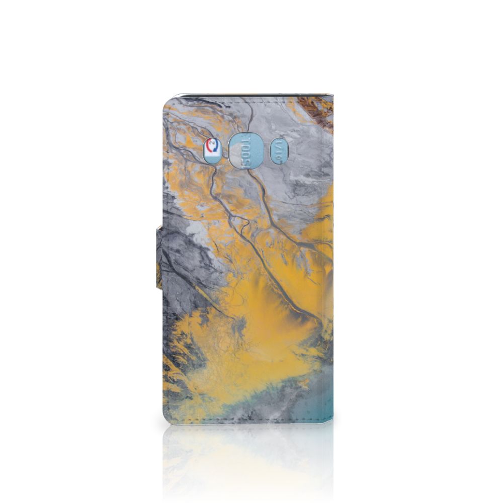 Samsung Galaxy J5 2016 Bookcase Marble Blue Gold