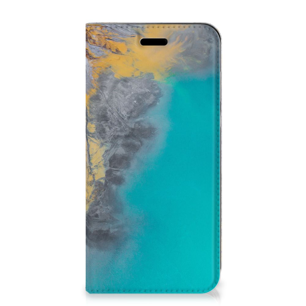 Huawei P20 Lite Standcase Marble Blue Gold