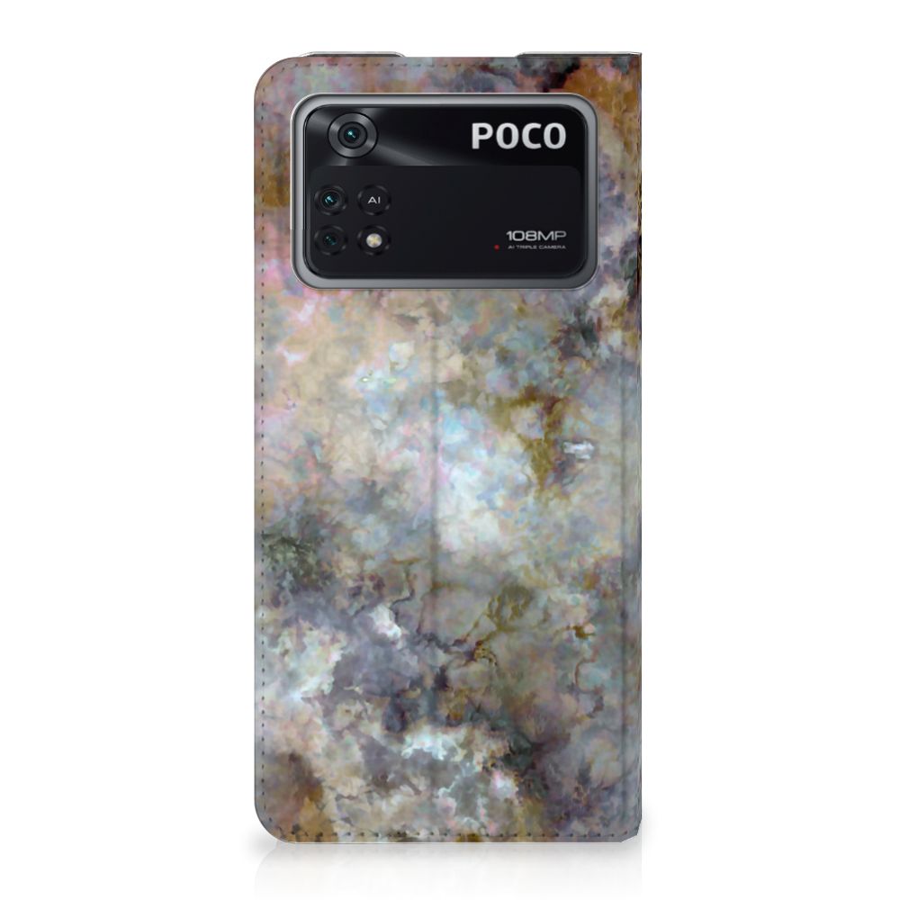 Poco X4 Pro 5G Standcase Marmer Grijs