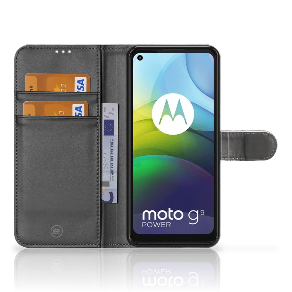 Motorola Moto G9 Power Bookcase Marmer Grijs